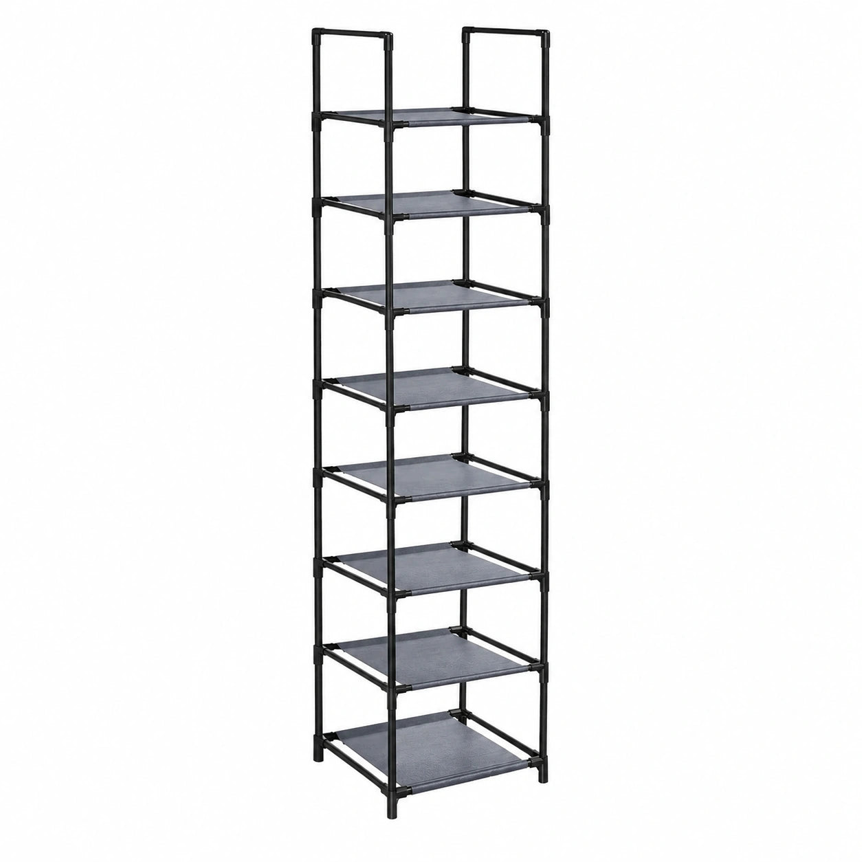 SONGMICS Schuhregal mit 10 Ebenen, platzsparendes Schuhständer aus Metall mit Vliesstoffablagen, 33 x 33 x 173 cm, grau, ideal für Flur und Schlafzimmer