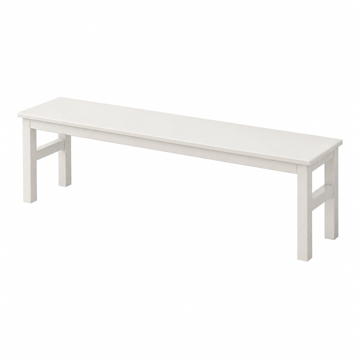 Weißer rustikaler Holzbänk für Flur und Wohnzimmer, 140 cm