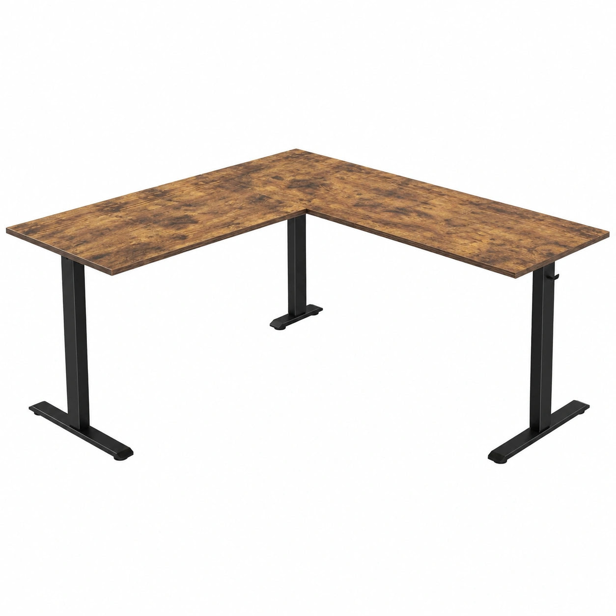 Agilestic L-förmiger elektrisch höhenverstellbarer Eckschreibtisch, 160 x 140 cm, ergonomischer Steh-Sitz Computertisch in Braun