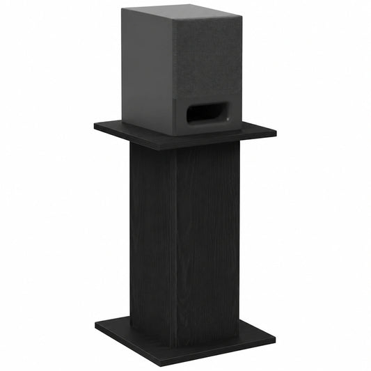Moderne Lautsprecherständer im Eichen-Design, 2er Set, Schwarz, 60 cm, Perfekt für Ihr Heimkino