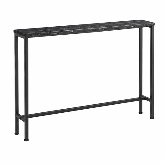 SoBuy Schmaler Konsolentisch für Wohnzimmer oder Flur, Metall, Robust, 120x80x20cm, Schwarz