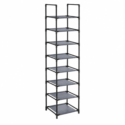 SONGMICS Schuhregal mit 10 Ebenen, platzsparendes Schuhständer aus Metall mit Vliesstoffablagen, 33 x 33 x 173 cm, grau, ideal für Flur und Schlafzimmer