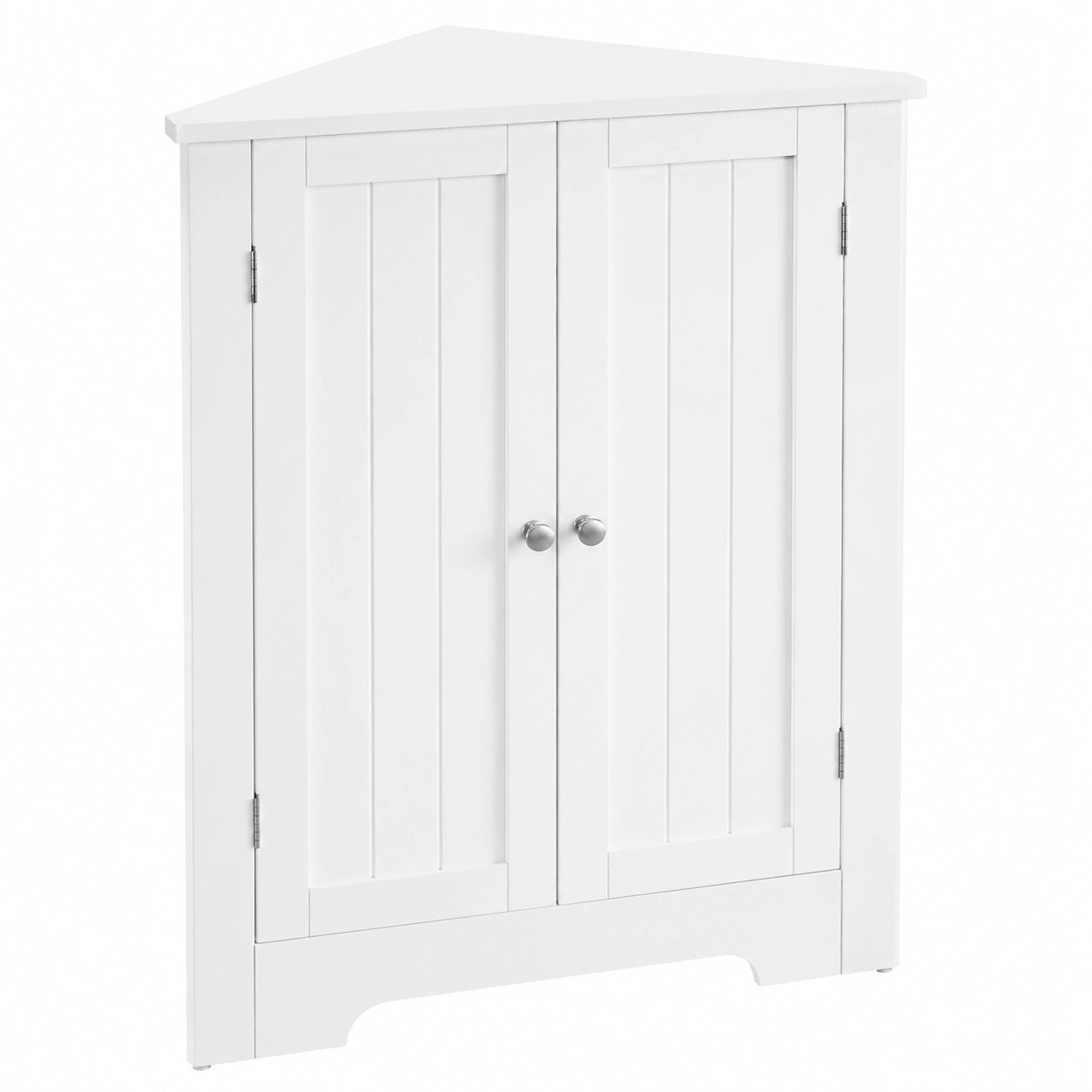 VASAGLE Eckschrank, moderner Landhausstil, mit verstellbarer Ablage, für Bad, Küche, Wohnzimmer, wolkenweiß