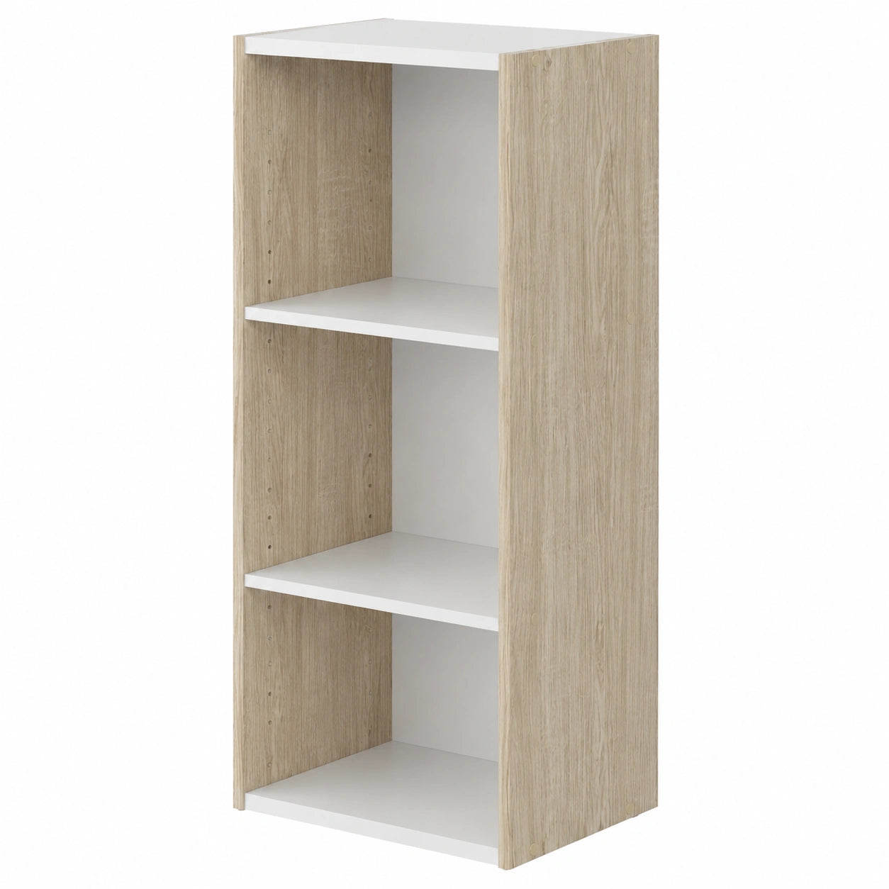 Iris Ohyama Breites Regal, 3-stufig, Verstellbar und Modular, Hellbraun, Für Wohnzimmer und Homeoffice, Einfache Montage