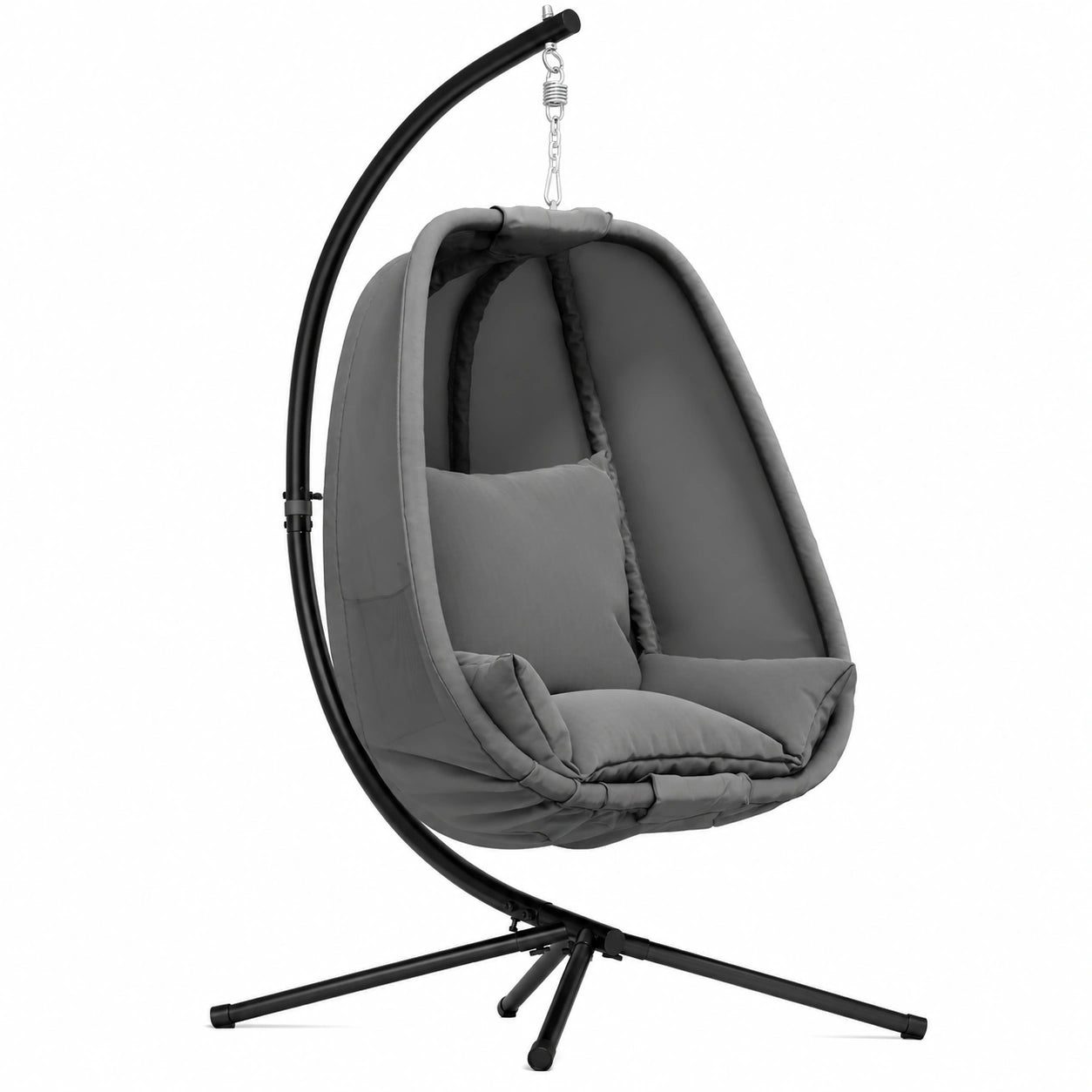 Hochwertiger XXL Hängesessel mit Gestell für drinnen und draußen, 94 cm breit, bis 150 kg belastbar, inkl. Kissen und Taschen