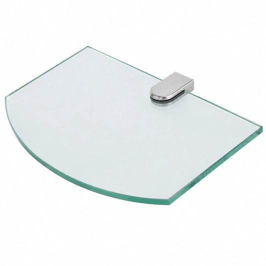 Badezimmer-Wandregal aus Sicherheitsglas, 25x14 cm, 6 mm, Klarglas-Ablage
