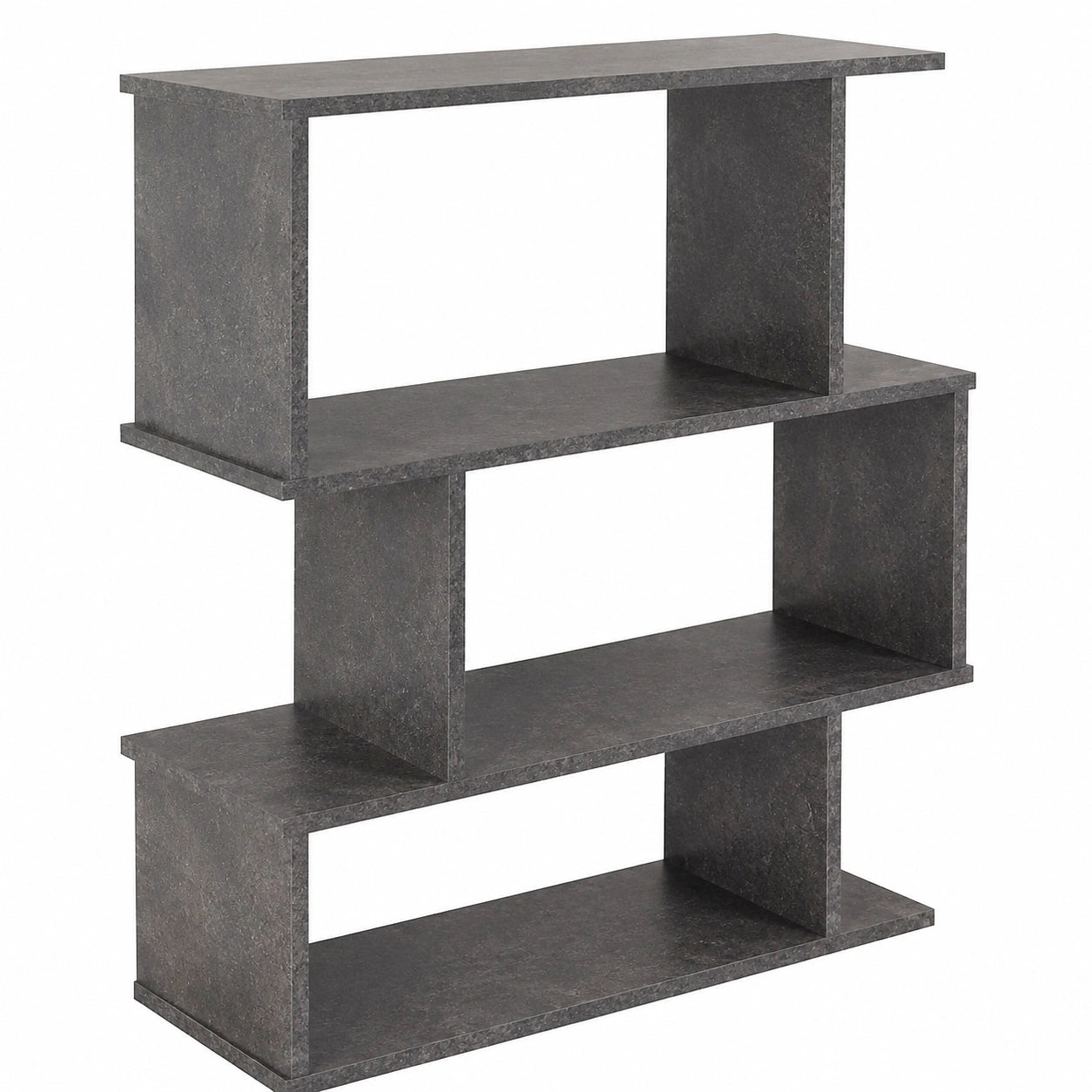 RICOO Raumteiler Regal mit 3 Böden, Betonoptik, Grau, 97x70x25 cm, Bücherregal für Büro und Zuhause